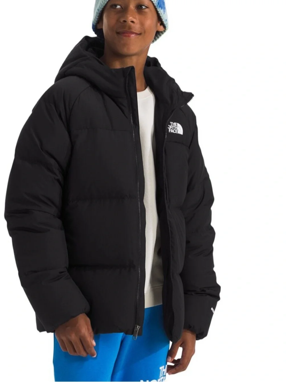 The North Face Black Down Hooded Jacket Boys' Size Medium
